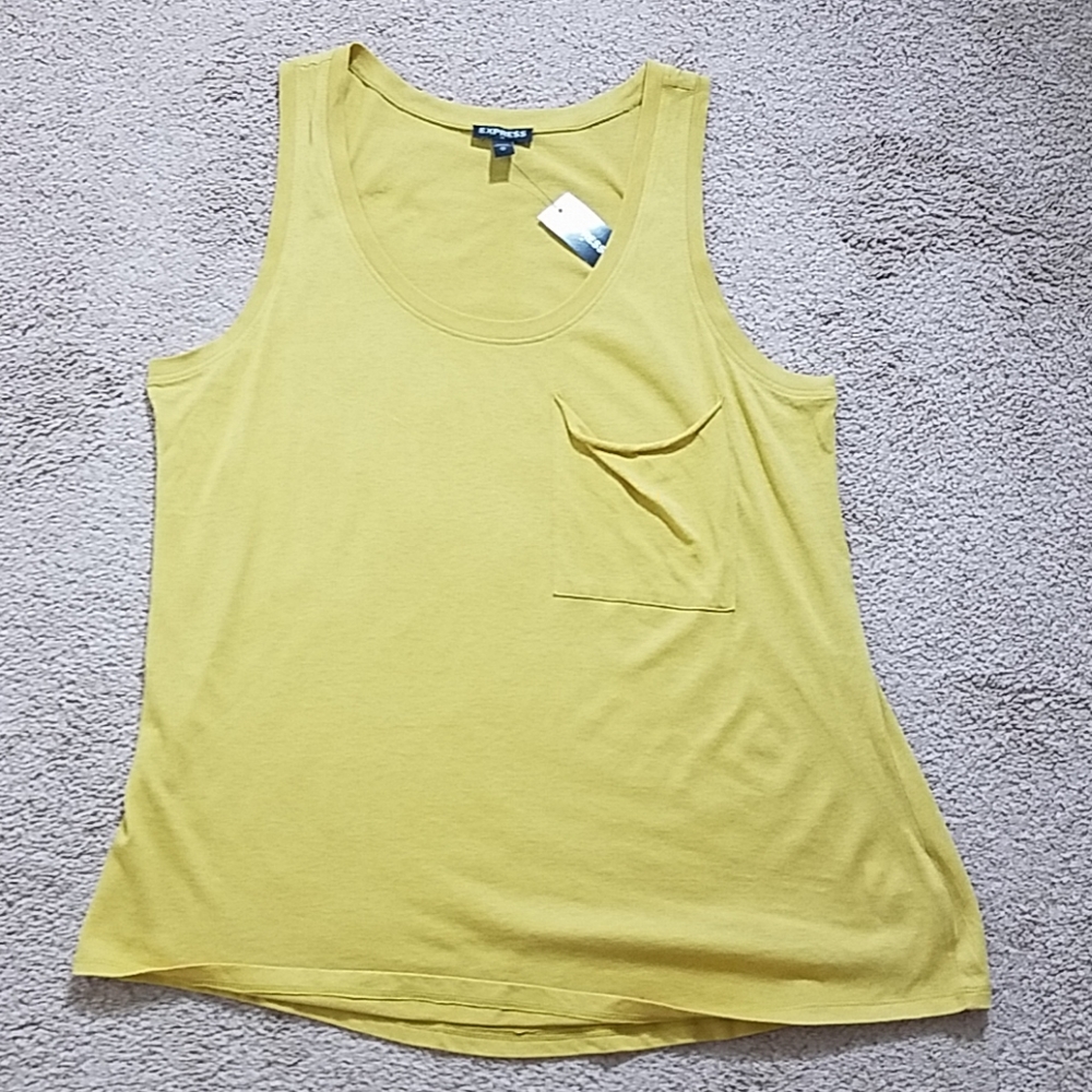 Express mustard yellow gold tank top with …